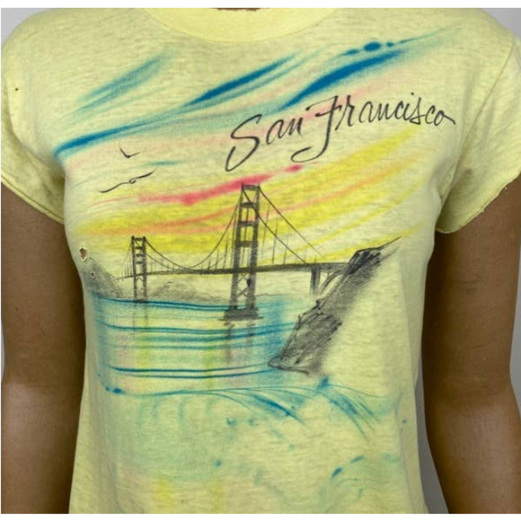 Vintage Airbrushed San Francisco Tee Single Stitched Size Small - Picture 2 of 11